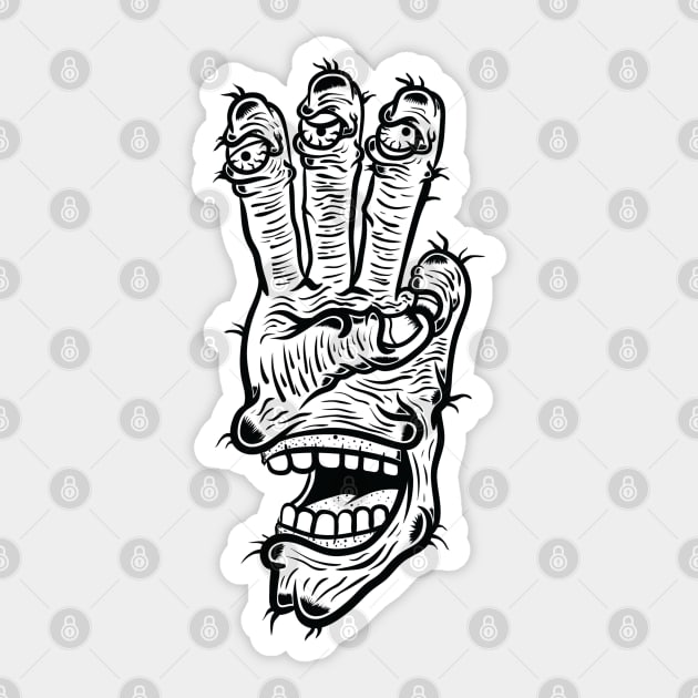 THREE FINGER MONSTER TASTY TREATS DESIGN T-shirt STICKERS CASES MUGS WALL ART NOTEBOOKS PILLOWS TOTES TAPESTRIES PINS MAGNETS MASKS T-Shirt Sticker by TORYTEE